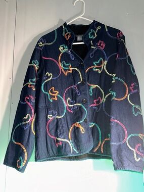 Vintage Koret Denim Lined Fleece Jacket w/ Pockets (SGDC55)